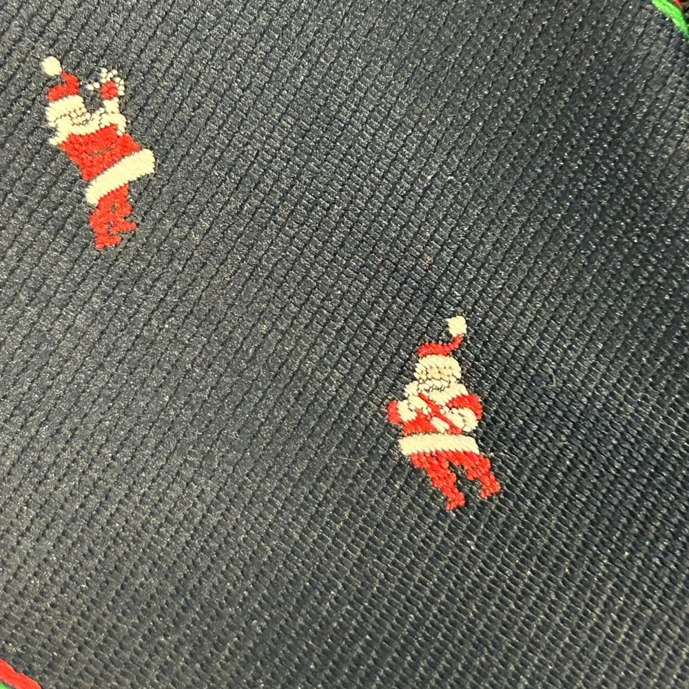 Navy Blue Santa Striped Men's Tie